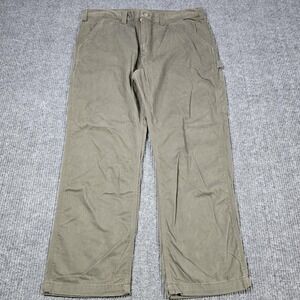 Carhartt Pants Mens‎ 40x30 Green B324 DFE Relaxed Fit Utility Workwear Cotton